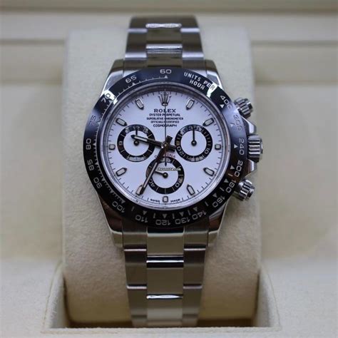 rolex ceramic daytona white|Rolex daytona steel bezel.